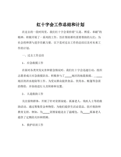 红十字会工作总结和计划