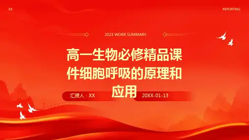 高一生物必修精品课件细胞呼吸的原理和应用