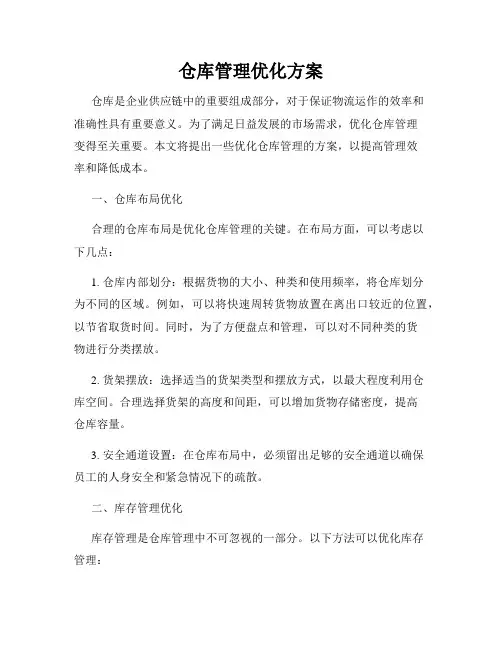 仓库管理优化方案