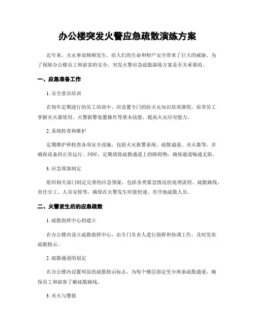 办公楼突发火警应急疏散演练方案