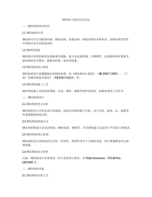 钢结构工程知识点总结