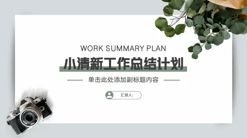 绿色小清新工作总结计划PPT模板