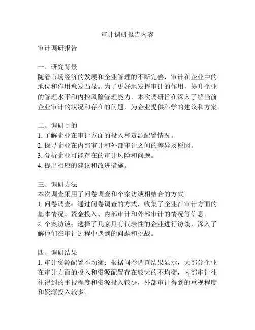 审计调研报告内容
