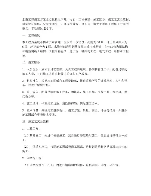水塔工程施工方案