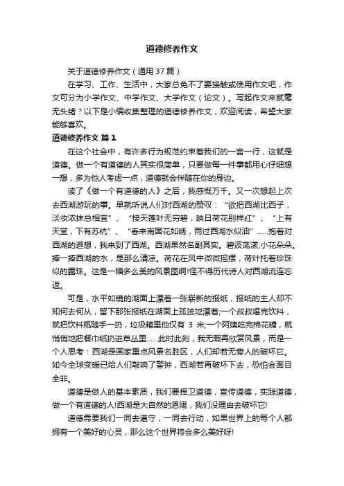 道德修养作文