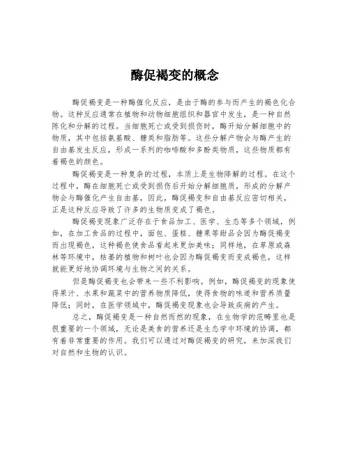 酶促褐变的概念
