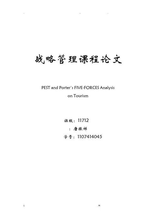 旅游业PEST及波特五力模型分析