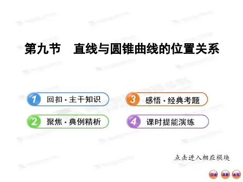 【最新】版高中全程复习方略配套课件：8.9直线与圆锥曲线的位置关系(北师大版·数学理)
