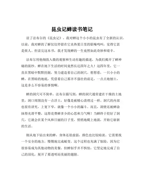 昆虫记蝉读书笔记