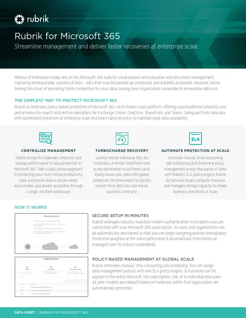 Rubrik for Microsoft 365 用户手册说明书