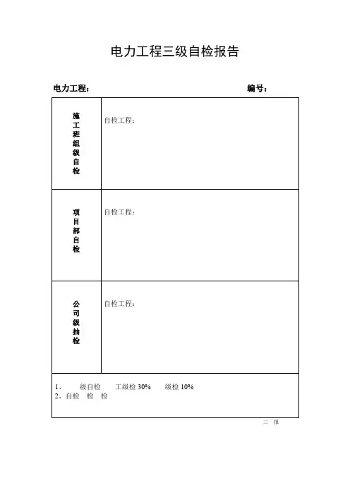 电力工程三级自检报告