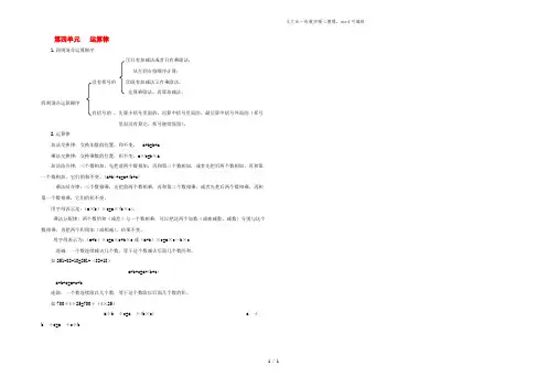 四年级数学上册 第四单元 运算律知识点总结 北师大版