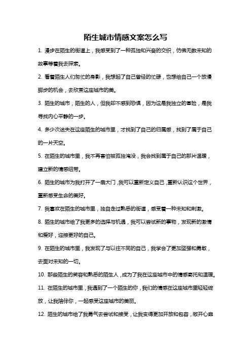 陌生城市情感文案怎么写
