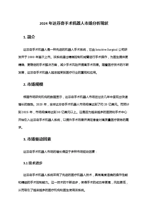 2024年达芬奇手术机器人市场分析现状