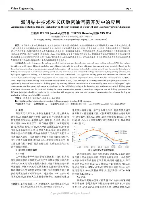 激进钻井技术在长庆致密油气藏开发中的应用