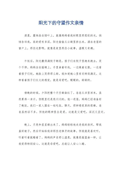阳光下的守望作文亲情