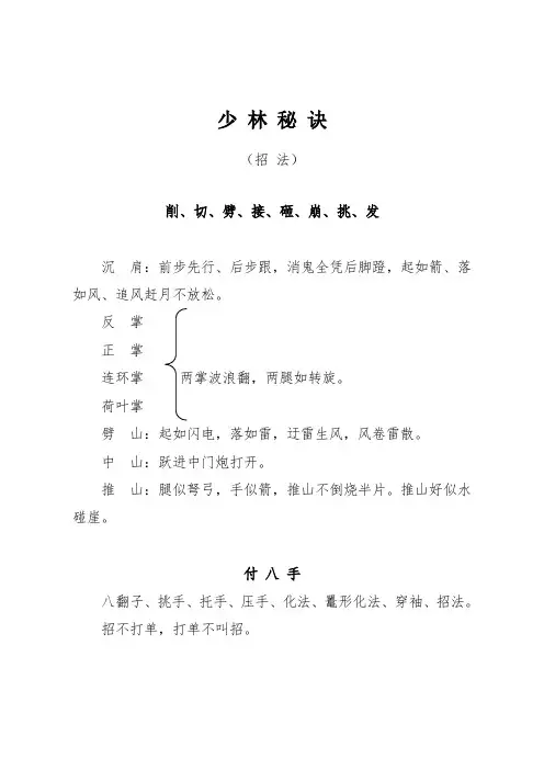 少林秘诀全册