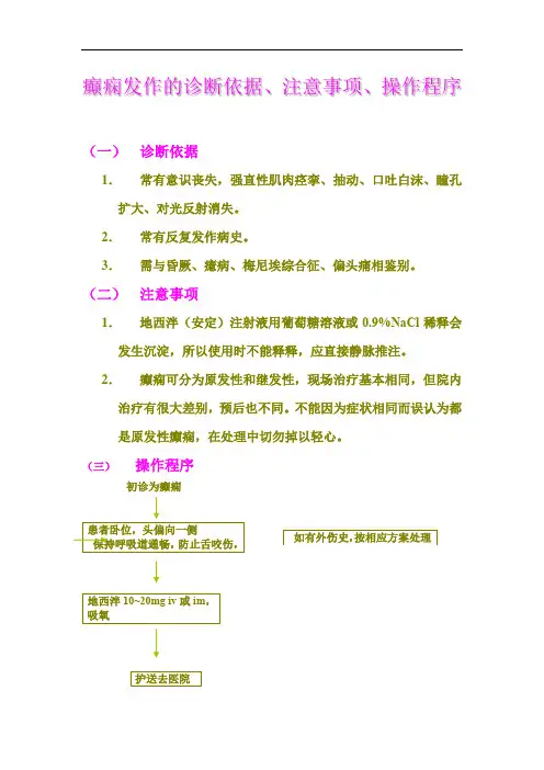癫痫发作的诊断依据、注意事项、操作程序