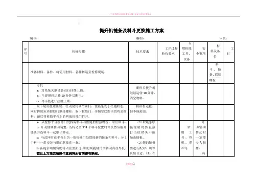 提升机链条及料斗更换施工方案