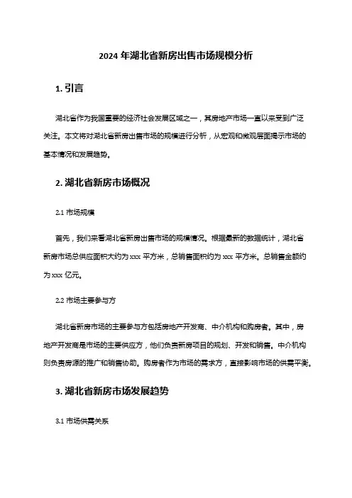 2024年湖北省新房出售市场规模分析