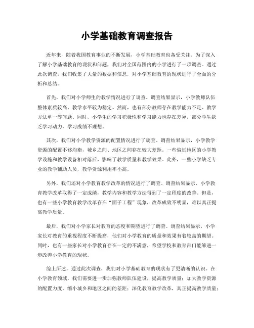 小学基础教育调查报告
