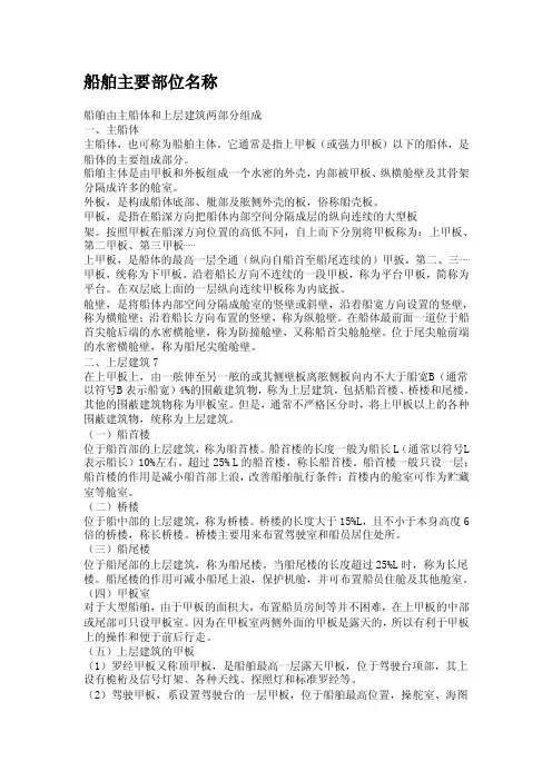 船舶主要部位名称