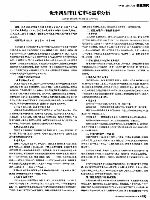 贵州凯里市住宅市场需求分析