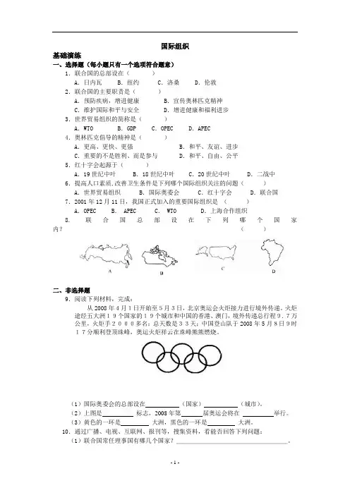 国际组织试题