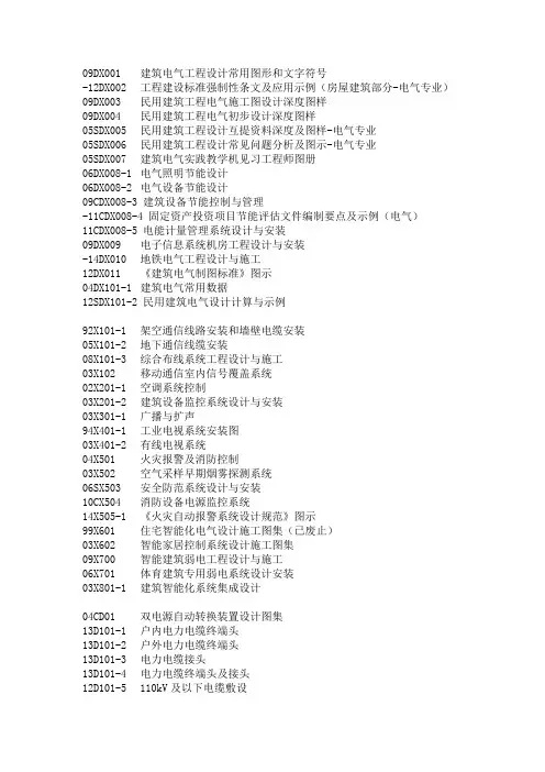 弱电智能化相关图集(至2014)