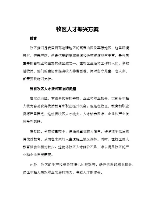 牧区人才振兴方案