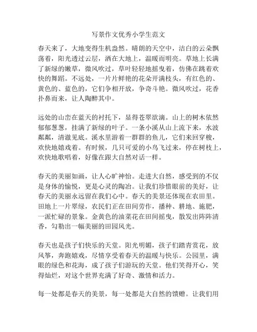 写景作文优秀小学生范文