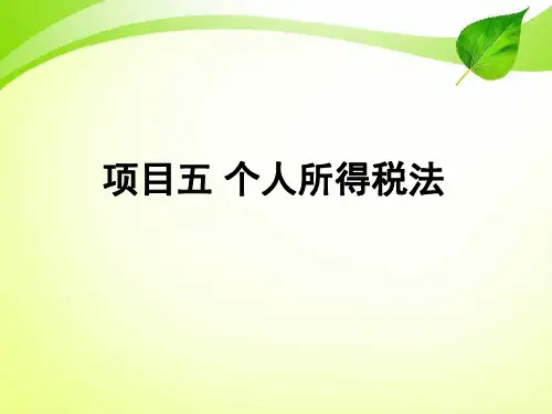 第五章  个人所得税  《税法》PPT课件