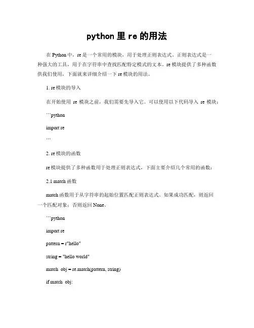 python里re的用法