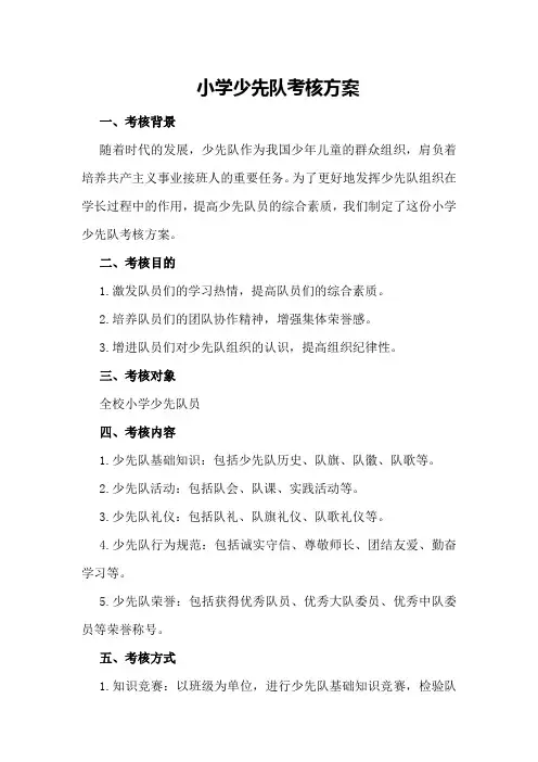 小学少先队考核方案