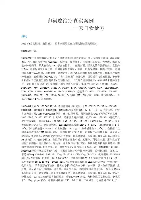 卵巢癌怎么治疗---案例由“(看处方)”提供