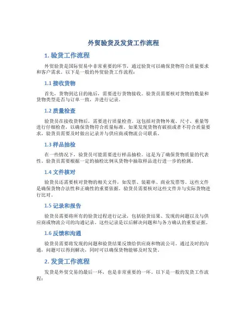 外贸验货及发货工作流程