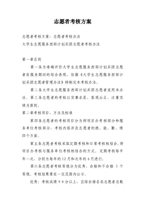 志愿者考核方案