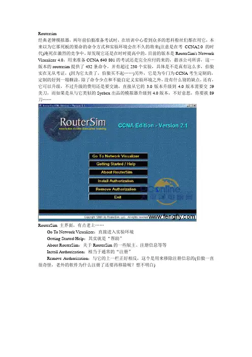 Routersim教程