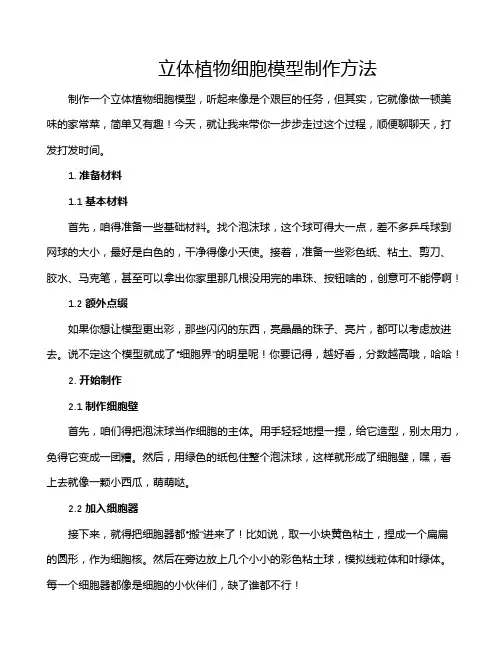 立体植物细胞模型制作方法