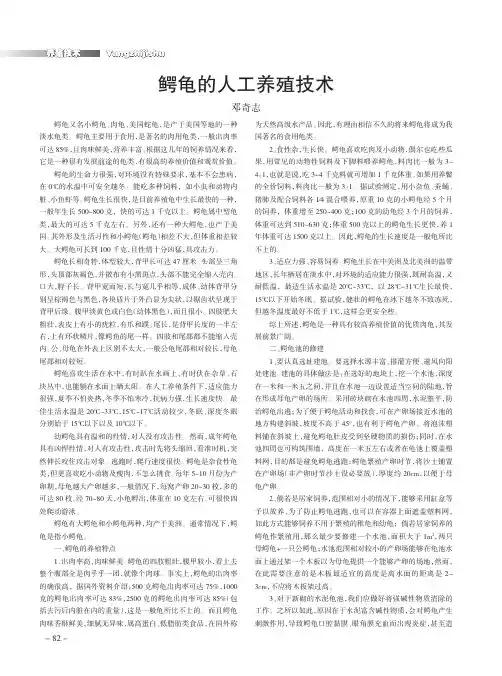 鳄龟的人工养殖技术
