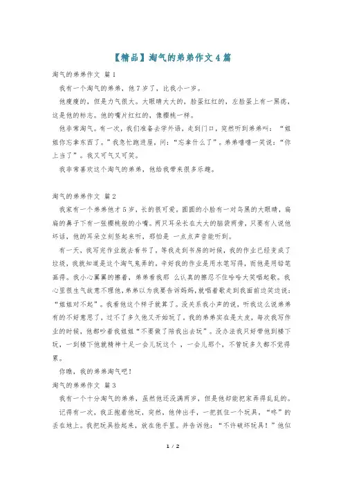【精品】淘气的弟弟作文4篇