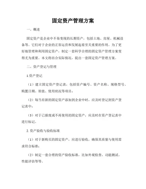 固定资产管理方案