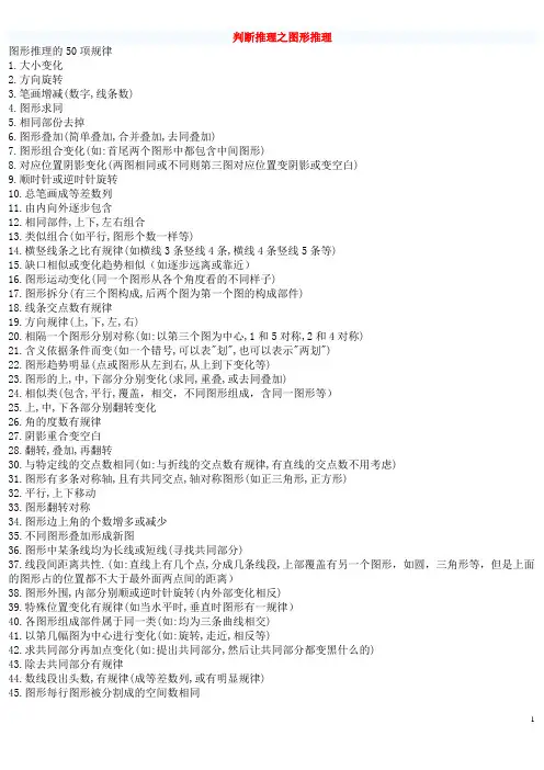 公务员行测之图形推理原理大全
