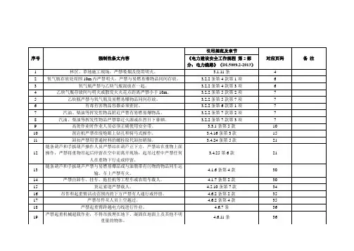 10.《电力建设安全工作规程 第2部分：电力线路》(DL5009.2-2013)强制性条文