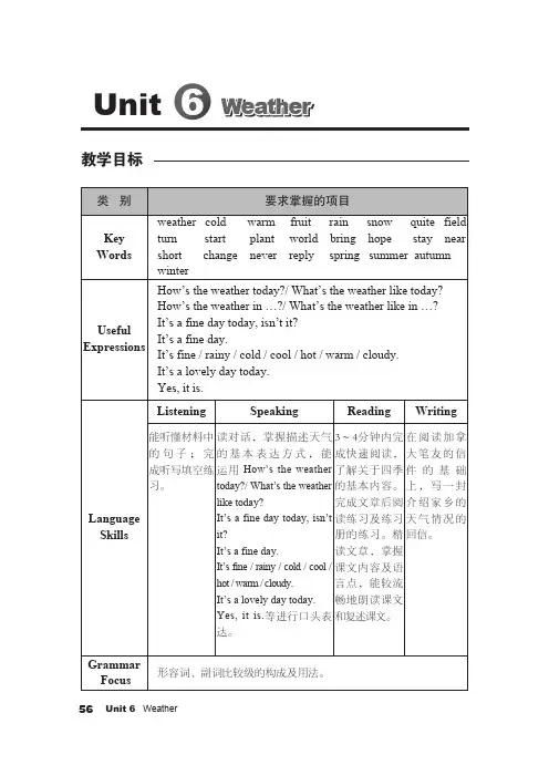教参《英语 基础模块》上册 Unit 6