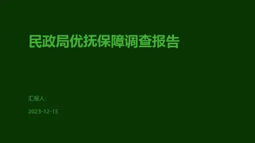 民政局优抚保障调查报告