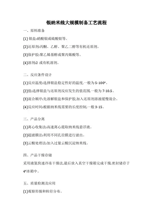 银纳米线大规模制备工艺流程