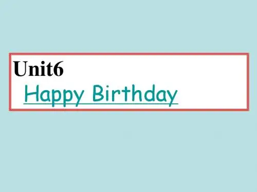 北师大英语一上Unit6 Happy Birthday课件1