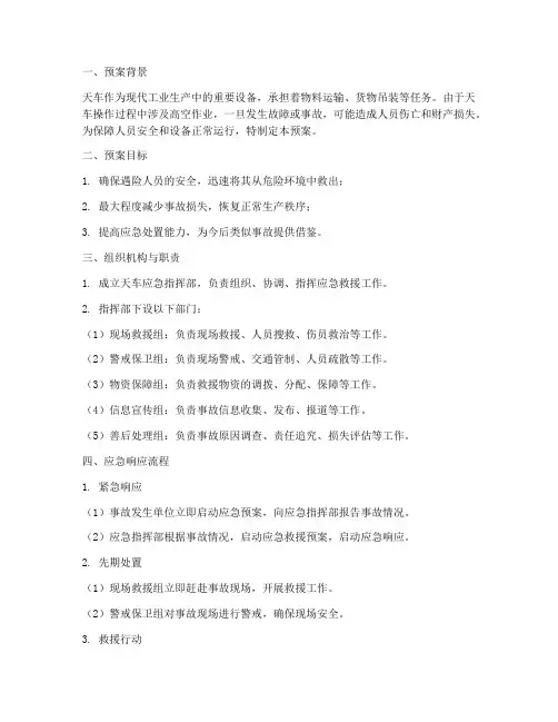 天车应急措施救援预案