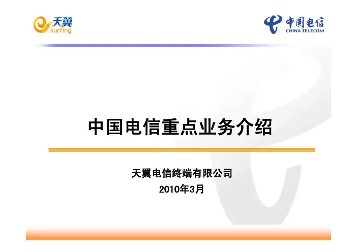 中国电信重点业务介绍(2010年3月25日更新)